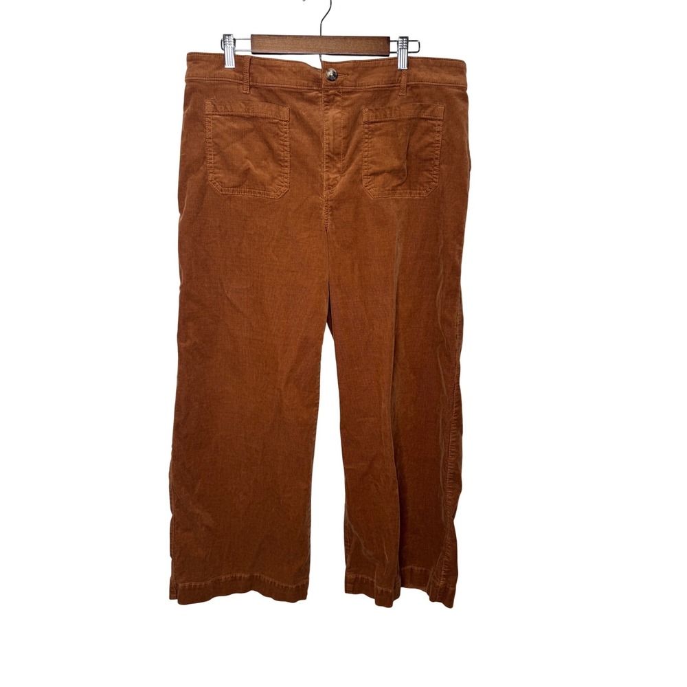 Loft‎ The Palmer Wide Leg Corduroy Pants Rust Brown Curvy High Rise Size 16